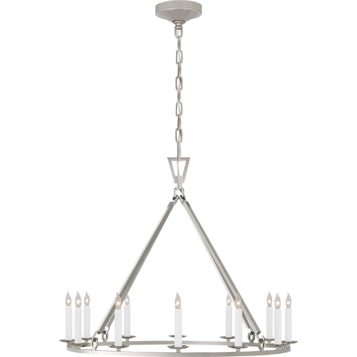 Visual Comfort Signature Collection CHC5172PN Chapman & Myers Darlana 12 Light 30 inch Polished Nickel Single Ring Chandelier Ceiling Light, Medium