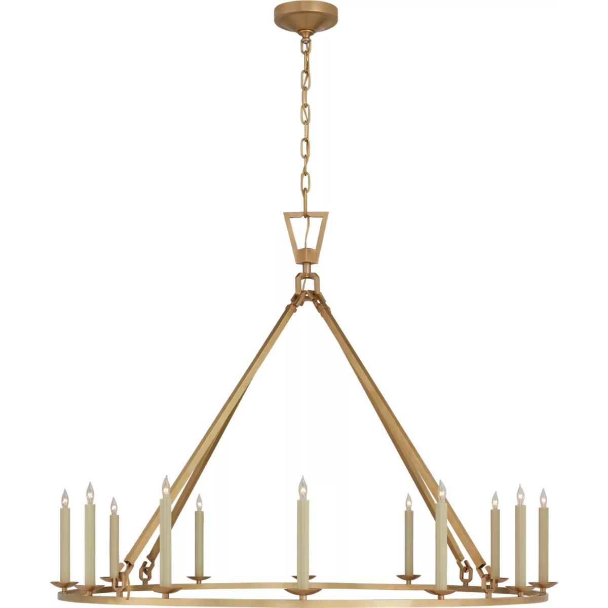 Lighting New York R-CHC5173AB Visual Comfort Signature Collection Chapman & Myers Darlana 12 Light 50 inch Antique-Burnished Brass Single Ring Chandel