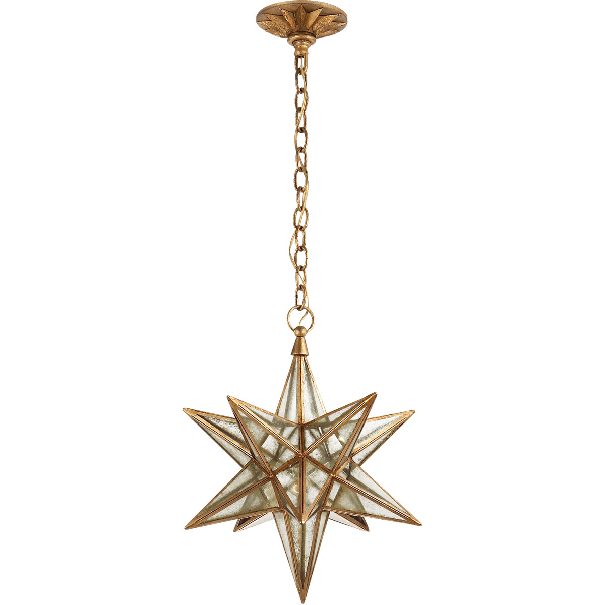 Visual Comfort Signature Collection CHC5211GI-AM Chapman & Myers Moravian Star 1 Light 18 inch Gilded Iron Star Lantern Pendant Ceiling Light, Medium