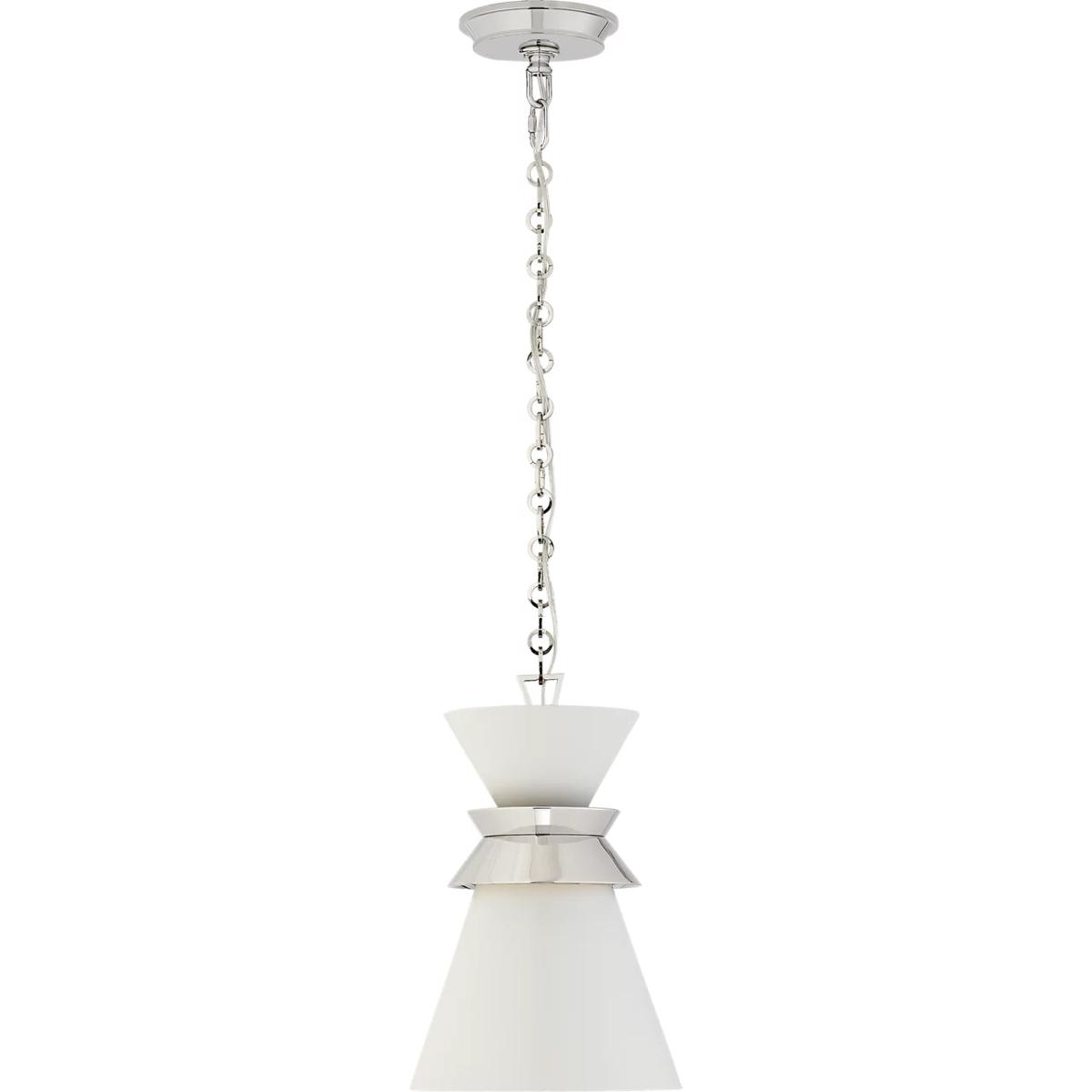 Visual Comfort Signature Collection CHC5240PN-WHT Chapman & Myers Alborg 1 Light 10 inch Polished Nickel Stacked Pendant Ceiling Light in Matte White,