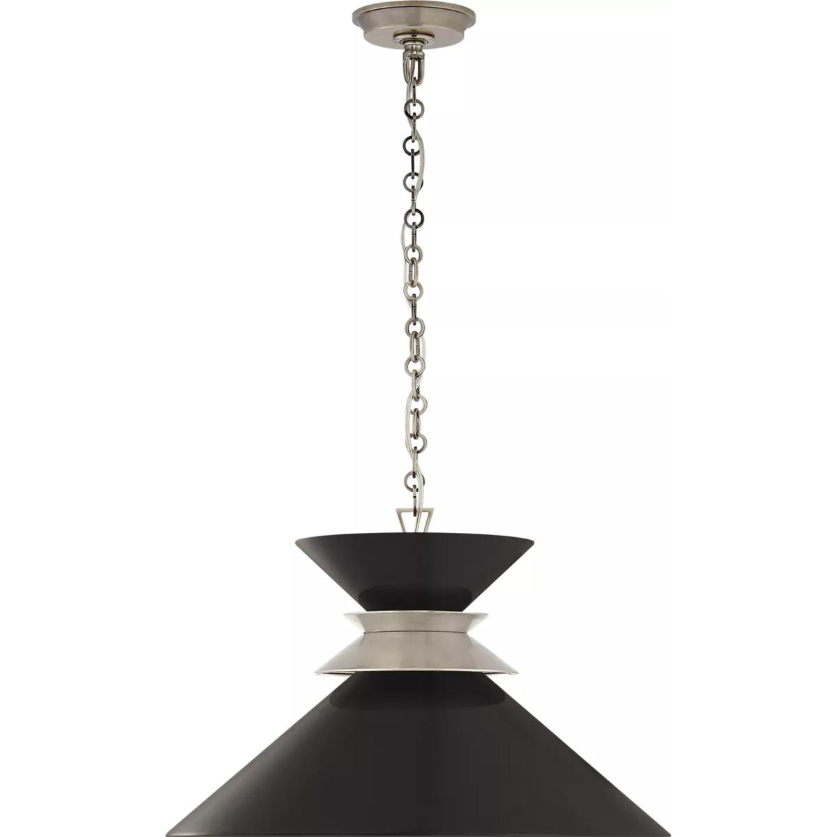 Visual Comfort Signature Collection CHC5245AN-BLK Chapman & Myers Alborg 1 Light 24 inch Antique Nickel Stacked Pendant Ceiling Light in Matte Black,