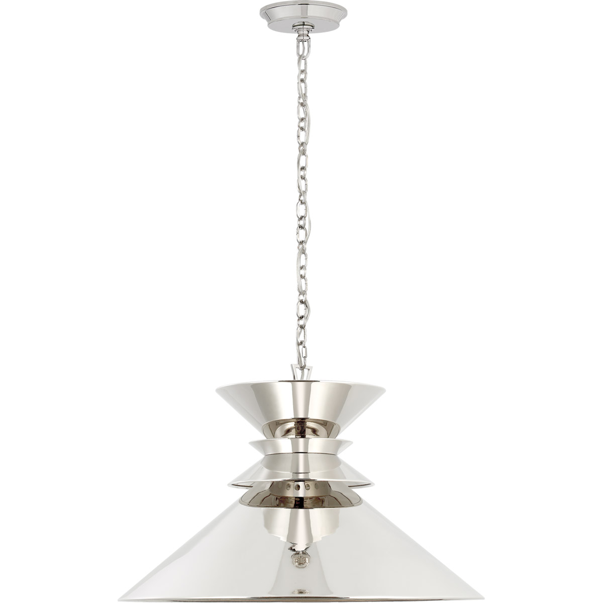 Visual Comfort Signature Collection CHC5245PN-PN Chapman & Myers Alborg 1 Light 24 inch Polished Nickel Stacked Pendant Ceiling Light, Large
