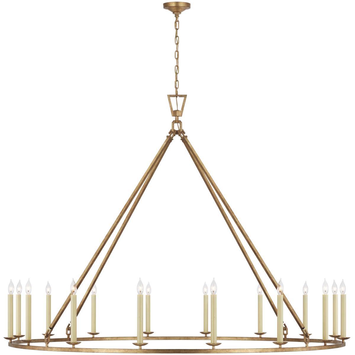 Visual Comfort Signature Collection CHC5276GI Chapman & Myers Darlana6 LED 73 inch Gilded Iron Single Ring Chandelier Ceiling Light, Grande