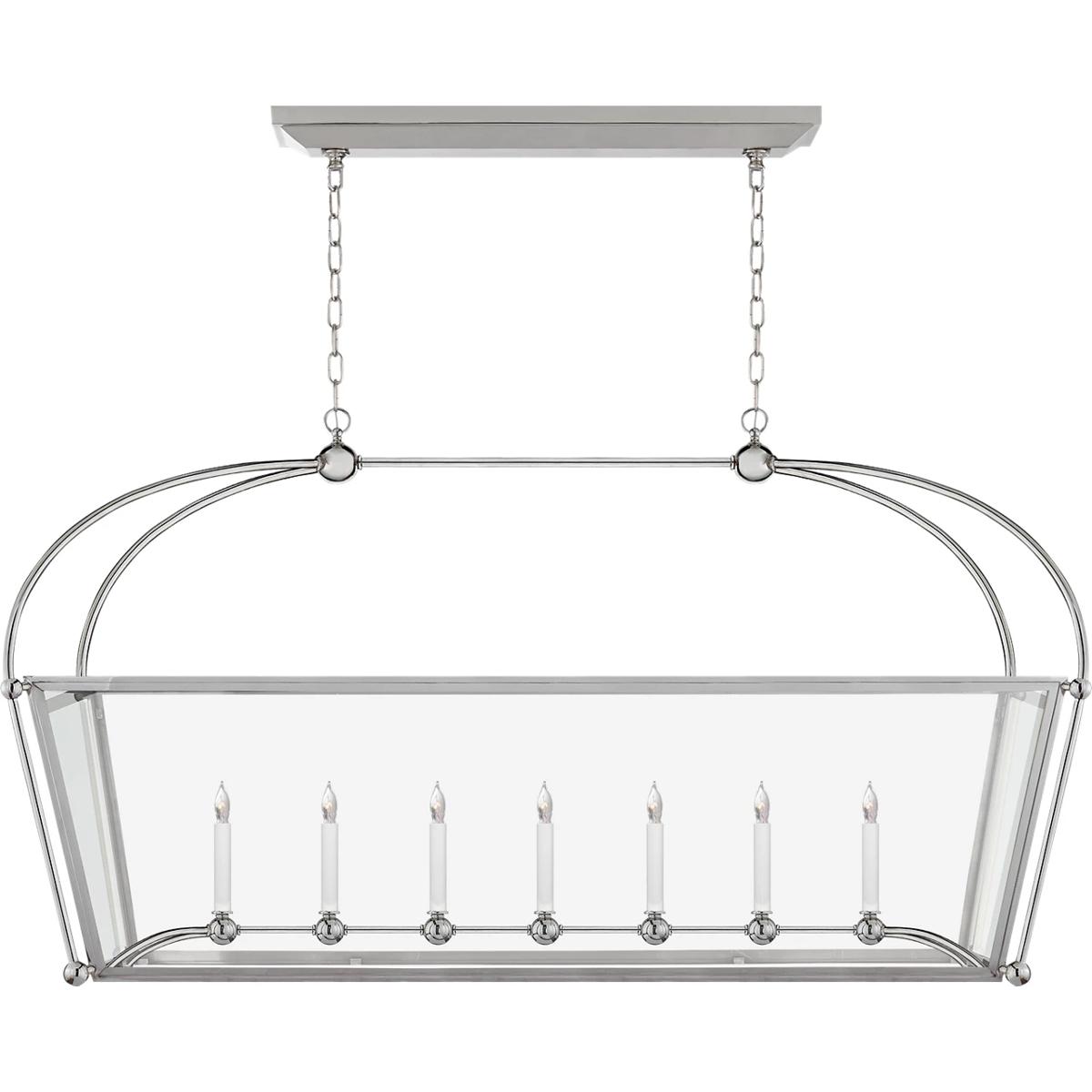 Visual Comfort Signature Collection CHC5438PN-CG Chapman & Myers Riverside 7 Light 54 inch Polished Nickel Linear Pendant Ceiling Light, Large
