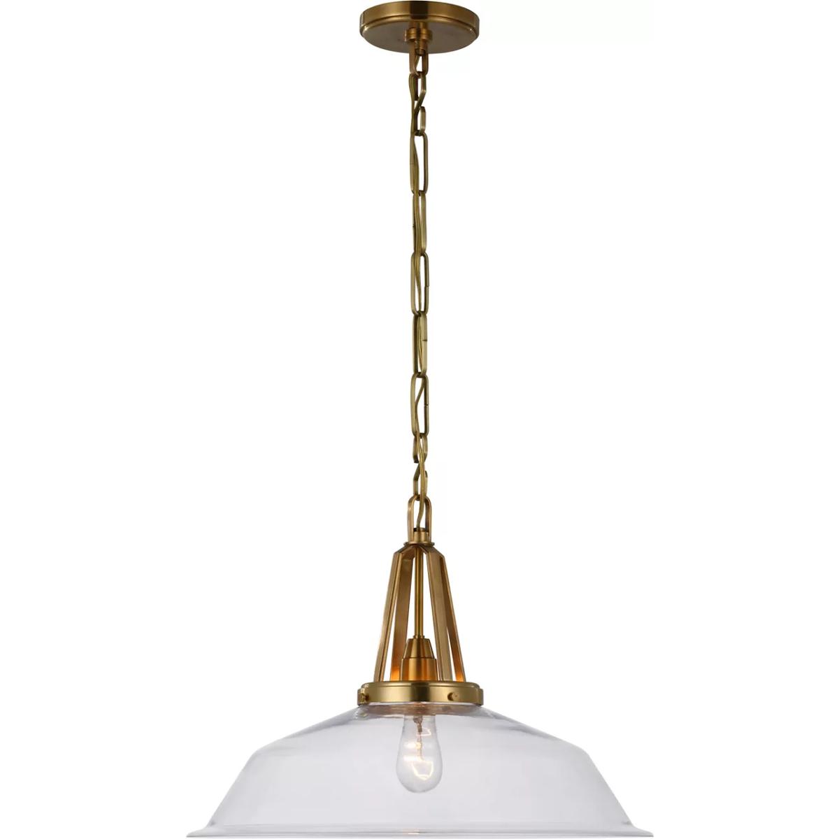 Visual Comfort Signature Collection CHC5462AB-CG Chapman & Myers Layton LED 20 inch Antique-Burnished Brass Pendant Ceiling Light in Clear Glass