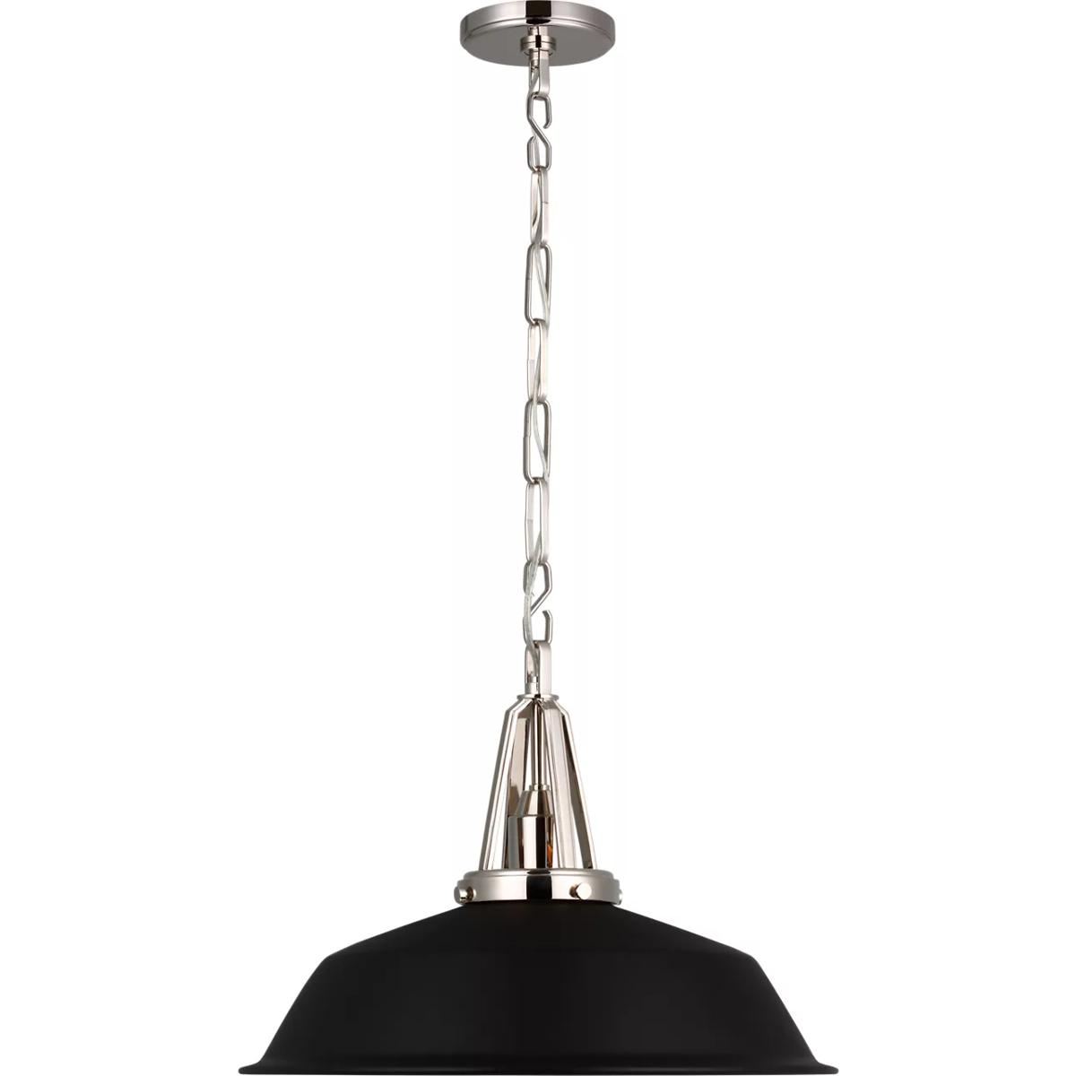 Visual Comfort Signature Collection CHC5462PN-BLK Chapman & Myers Layton LED 20 inch Polished Nickel Pendant Ceiling Light in Matte Black