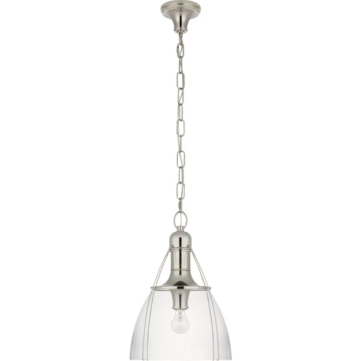 Visual Comfort Signature Collection CHC5475PN-CG Chapman & Myers Prestwick 1 Light 14 inch Polished Nickel Pendant Ceiling Light in Clear Glass