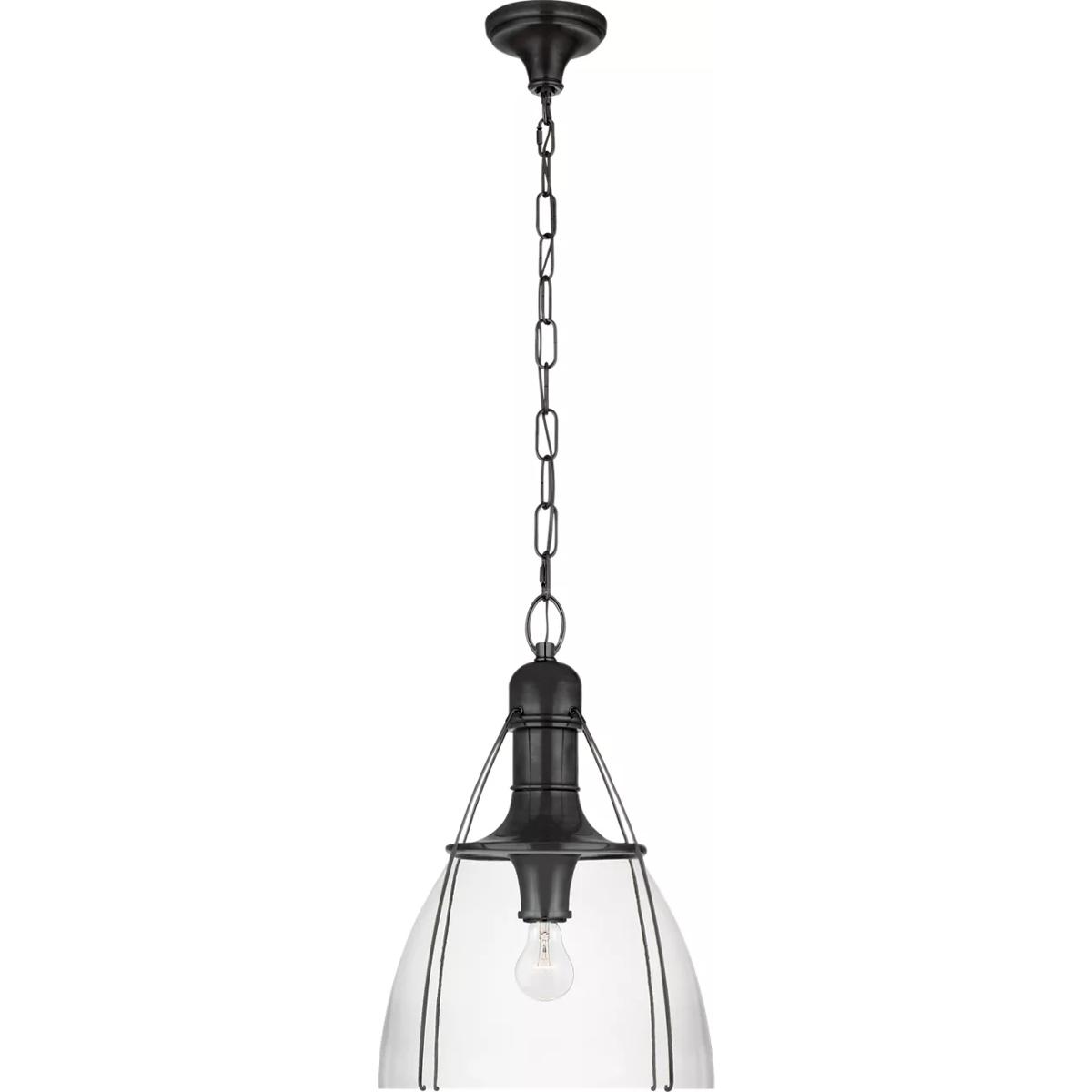 Visual Comfort Signature Collection CHC5476BZ-CG Chapman & Myers Prestwick 1 Light 18 inch Bronze Pendant Ceiling Light in Clear Glass