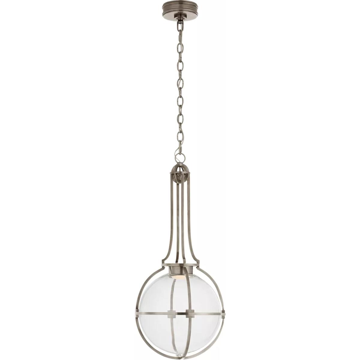Visual Comfort Signature Collection CHC5478AN-CG Chapman & Myers Gracie LED 13 inch Antique Nickel Captured Globe Pendant Ceiling Light, Medium