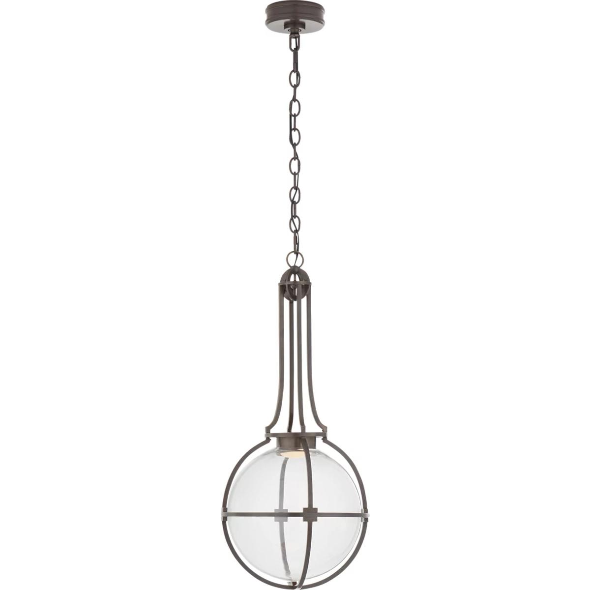 Visual Comfort Signature Collection CHC5478BZ-CG Chapman & Myers Gracie LED 13 inch Bronze Captured Globe Pendant Ceiling Light, Medium