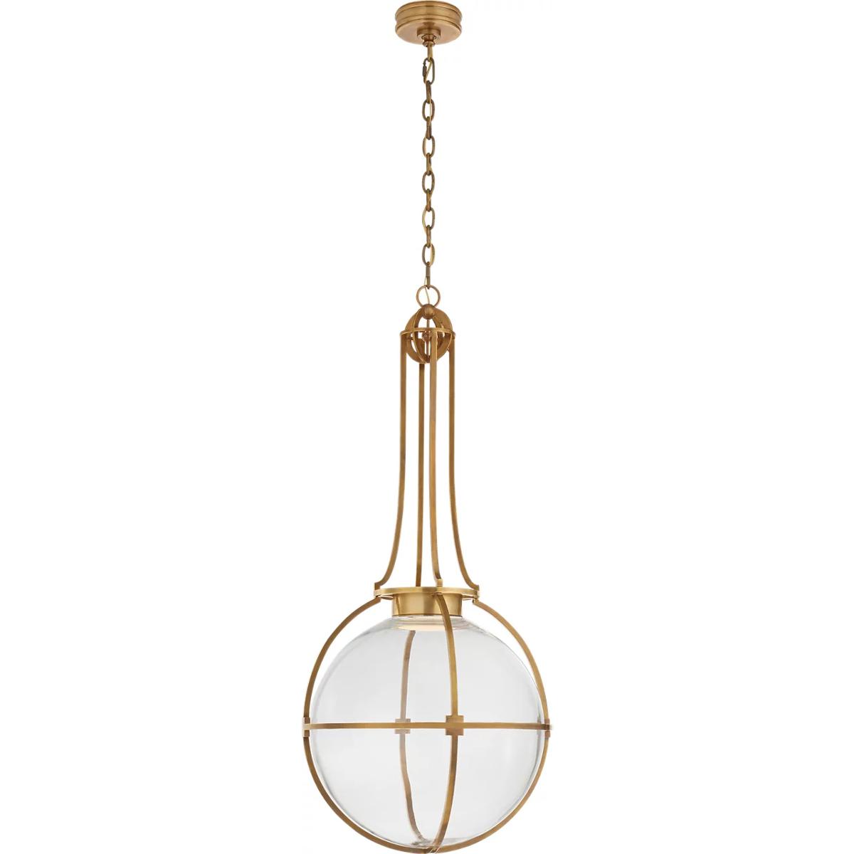 Visual Comfort Signature Collection CHC5479AB-CG Chapman & Myers Gracie LED 19.25 inch Antique-Burnished Brass Captured Globe Pendant Ceiling Light, L