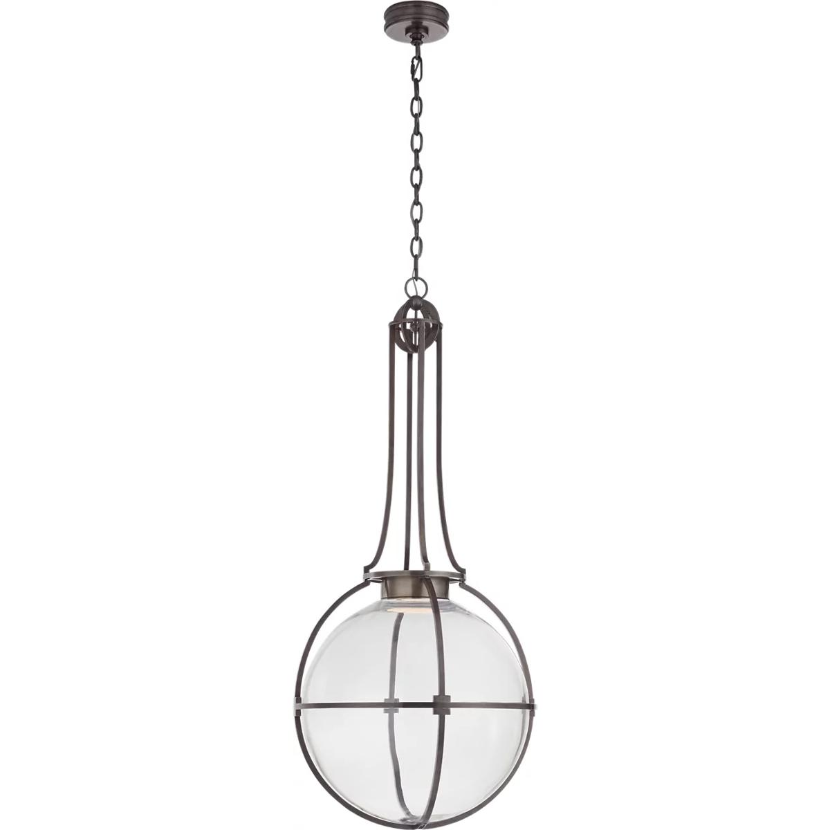 Visual Comfort Signature Collection CHC5479BZ-CG Chapman & Myers Gracie LED 19.25 inch Bronze Captured Globe Pendant Ceiling Light, Large