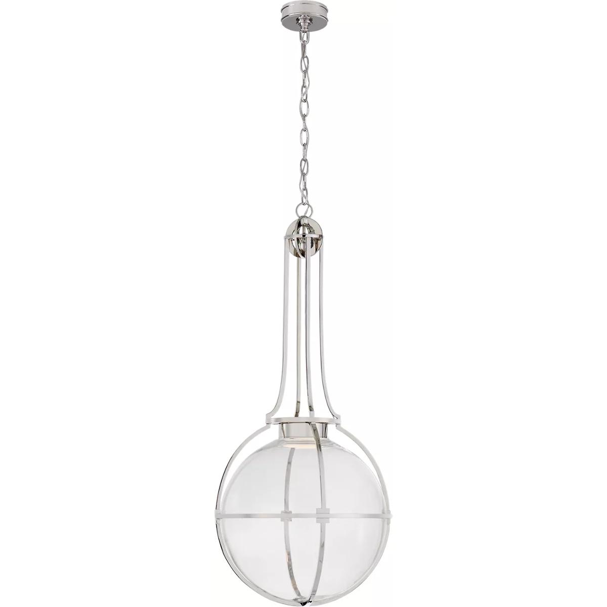 Visual Comfort Signature Collection CHC5479PN-CG Chapman & Myers Gracie LED 19.25 inch Polished Nickel Captured Globe Pendant Ceiling Light, Large