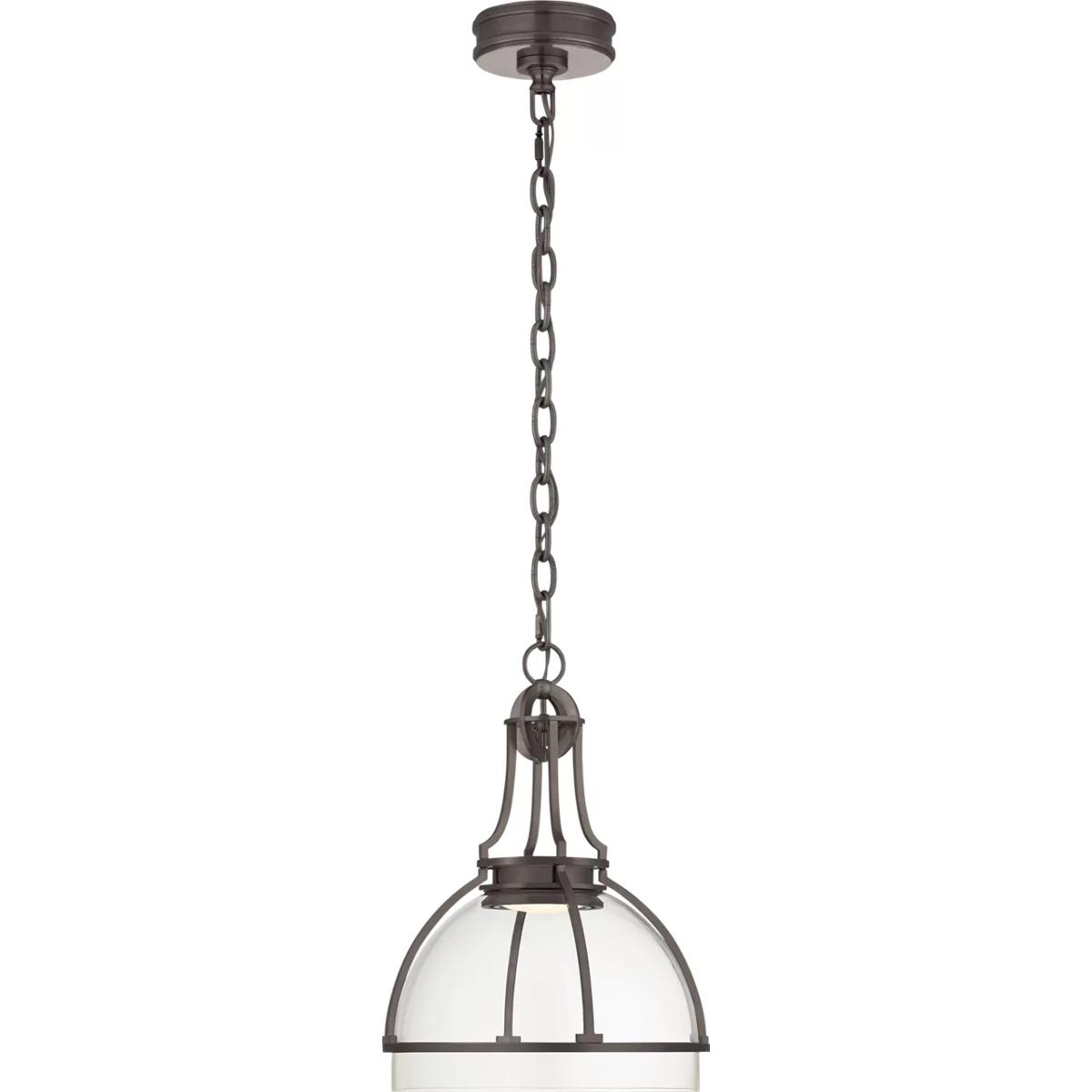Visual Comfort Signature Collection CHC5481BZ-CG Chapman & Myers Gracie LED 12 inch Bronze Dome Pendant Ceiling Light in Clear Glass, Medium