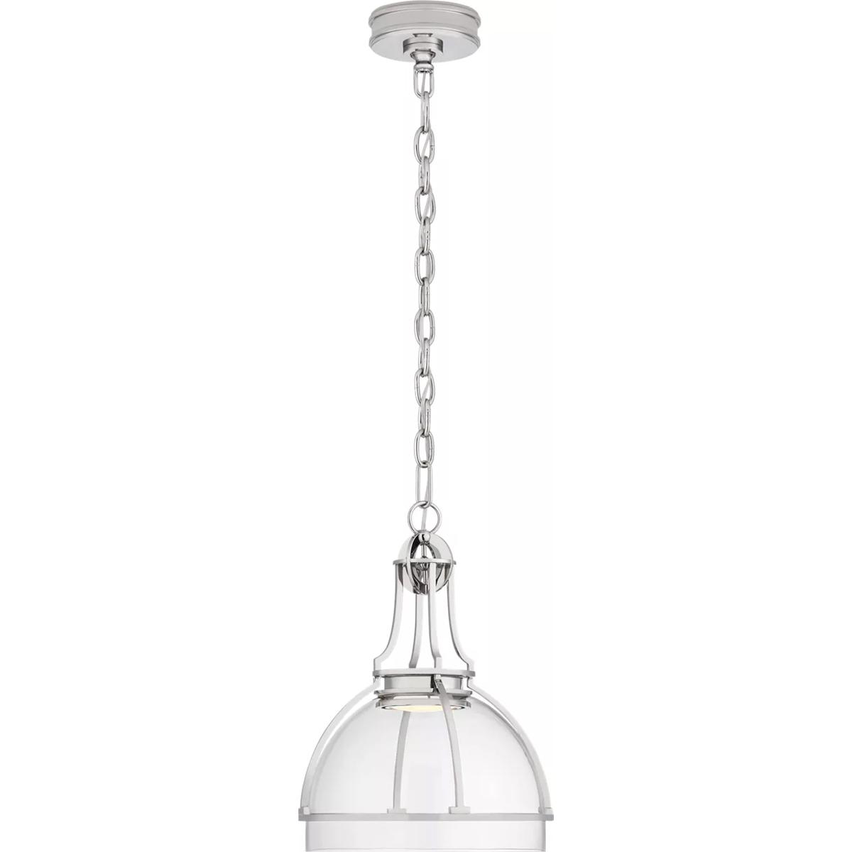 Visual Comfort Signature Collection CHC5481PN-CG Chapman & Myers Gracie LED 12 inch Polished Nickel Dome Pendant Ceiling Light in Clear Glass, Medium