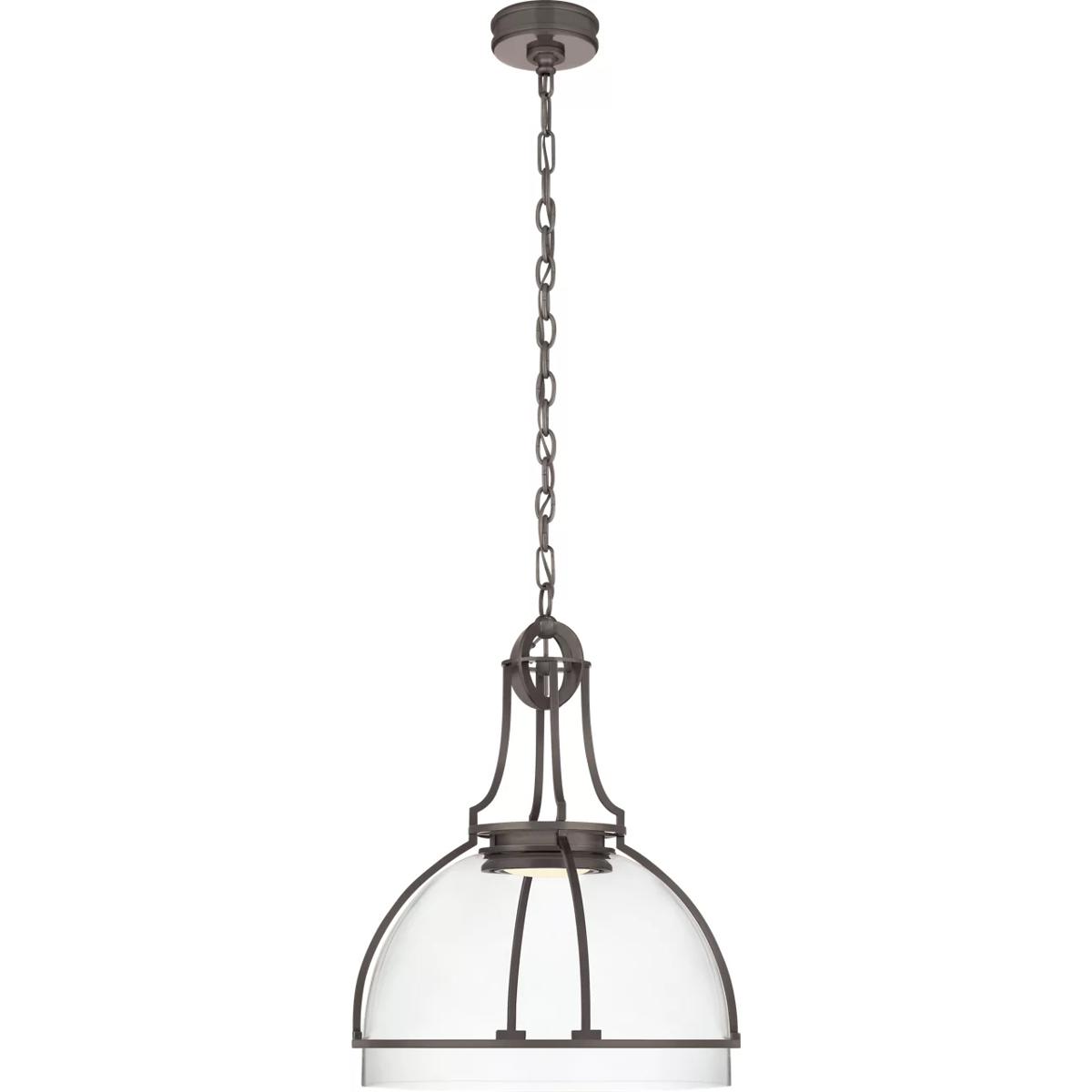 Visual Comfort Signature Collection CHC5482BZ-CG Chapman & Myers Gracie LED 19 inch Bronze Dome Pendant Ceiling Light in Clear Glass, Large