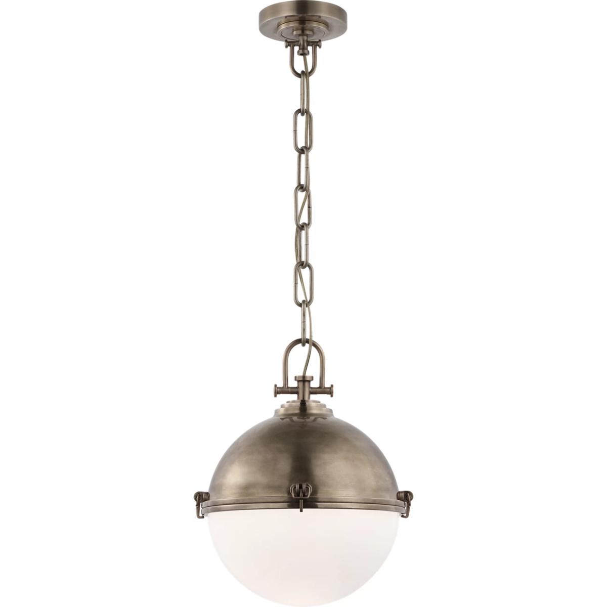 Visual Comfort Signature Collection CHC5490AN-WG Chapman & Myers Adrian LED 14 inch Antique Nickel Globe Pendant Ceiling Light, Large