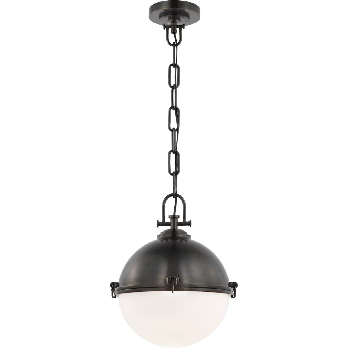 Visual Comfort Signature Collection CHC5490BZ-WG Chapman & Myers Adrian LED 14 inch Bronze Globe Pendant Ceiling Light, Large
