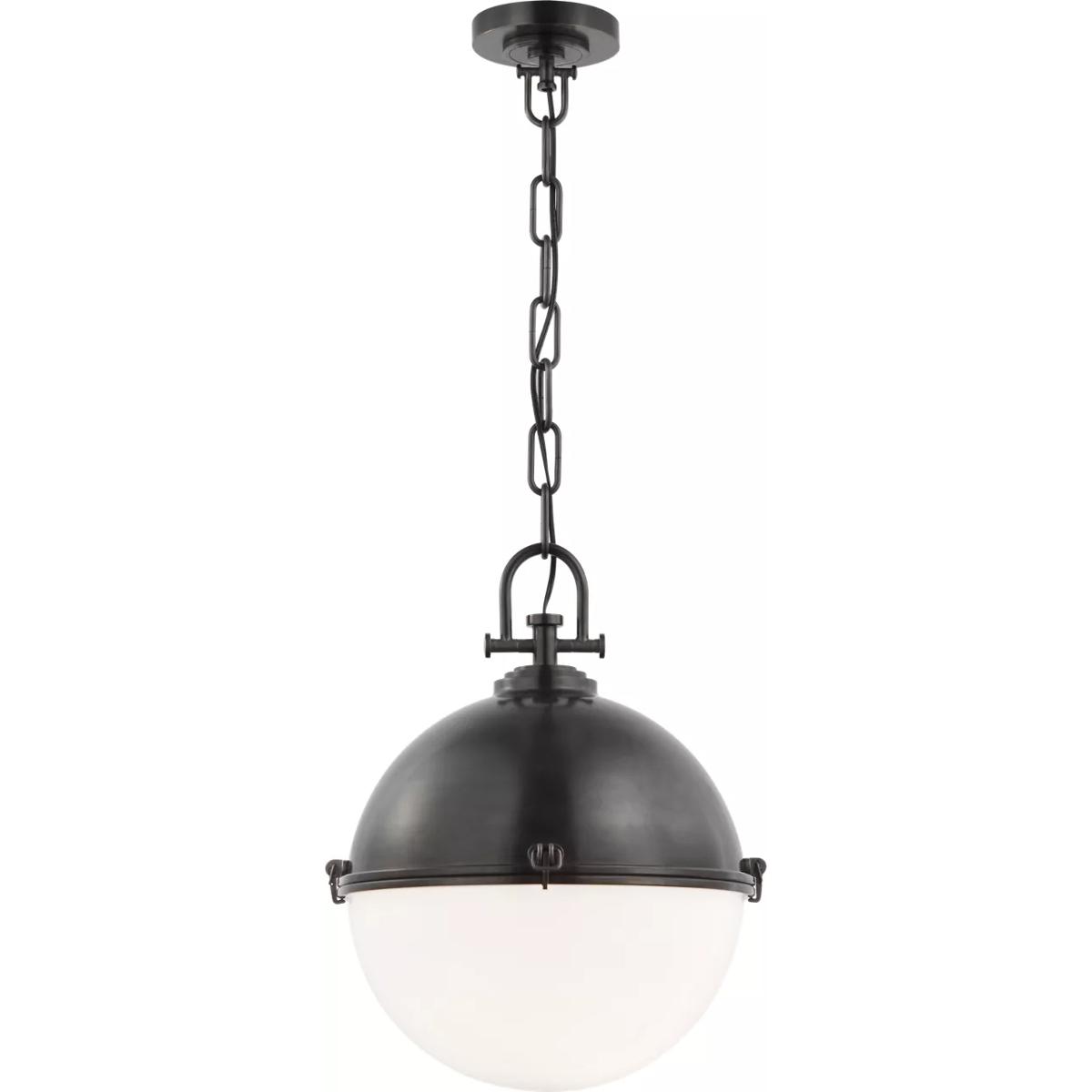 Visual Comfort Signature Collection CHC5491BZ-WG Chapman & Myers Adrian LED 17 inch Bronze Globe Pendant Ceiling Light, Large