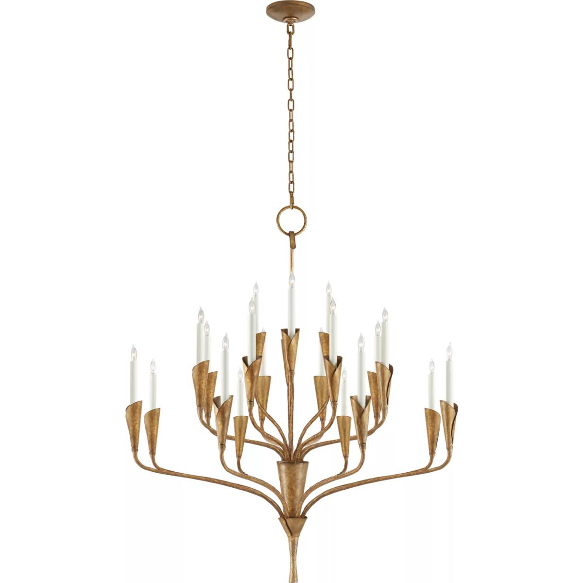 Visual Comfort Signature Collection CHC5503GI Chapman & Myers Aiden 20 Light 40.5 inch Gilded Iron Chandelier Ceiling Light, Large