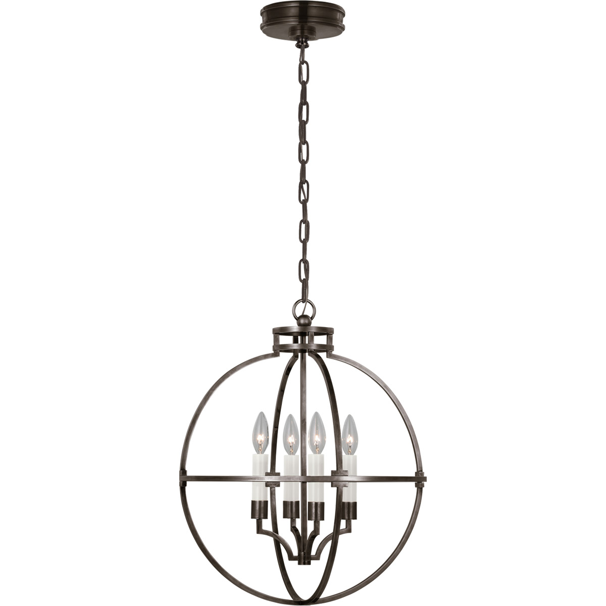 Visual Comfort Signature Collection CHC5516BZ Chapman & Myers Lexie LED 18 inch Bronze Globe Lantern Pendant Ceiling Light