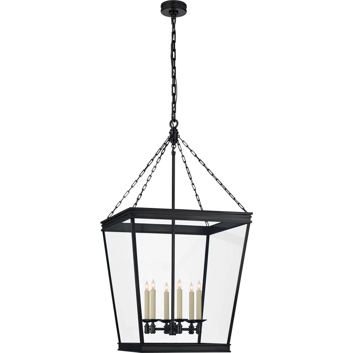 Visual Comfort Signature Collection CHC5612BZ-CG Chapman & Myers Launceton 6 Light 24 inch Bronze Lantern Pendant Ceiling Light, Large