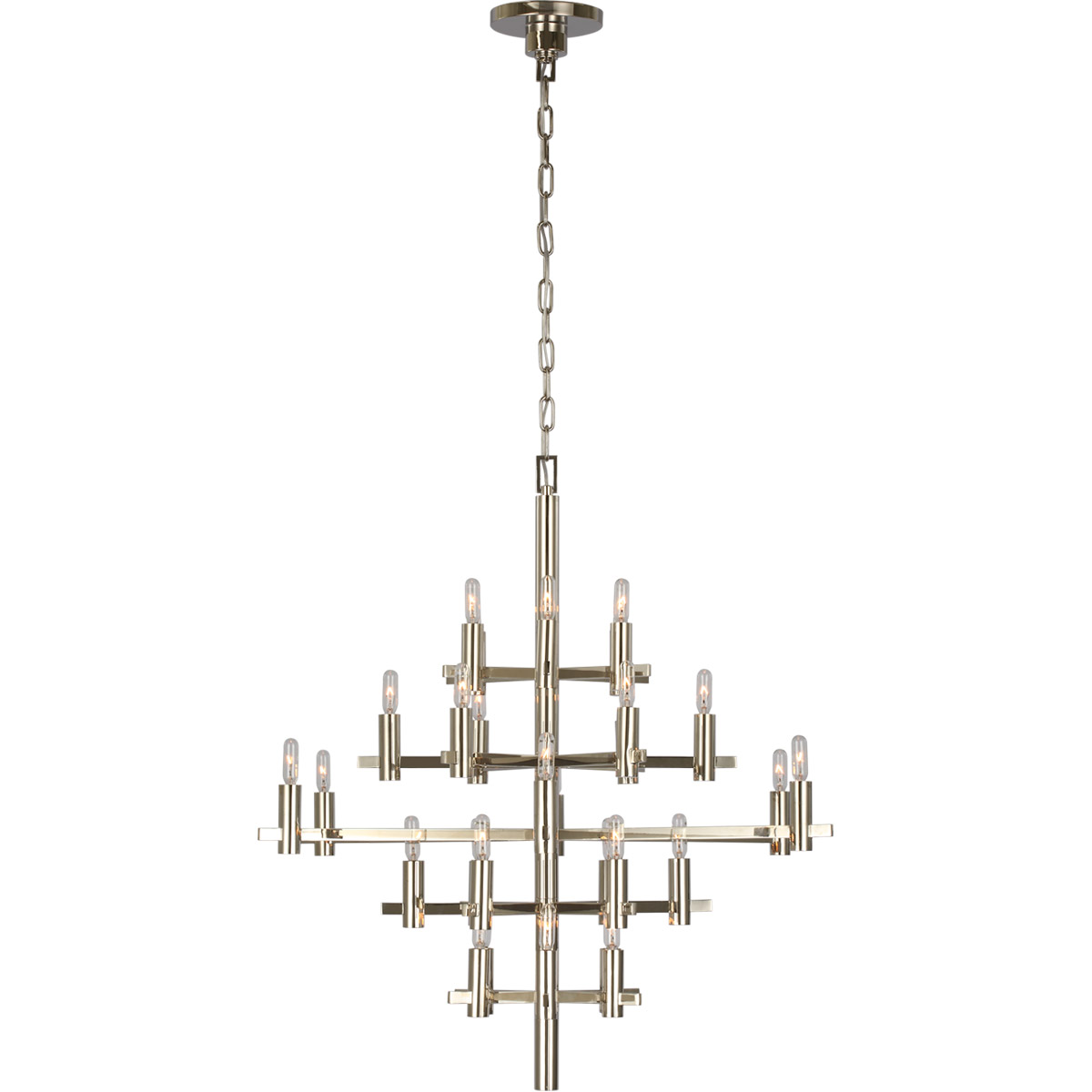 Visual Comfort Signature Collection CHC5630PN Chapman & Myers Sonnet LED 32 inch Polished Nickel Chandelier Ceiling Light in (None), Medium