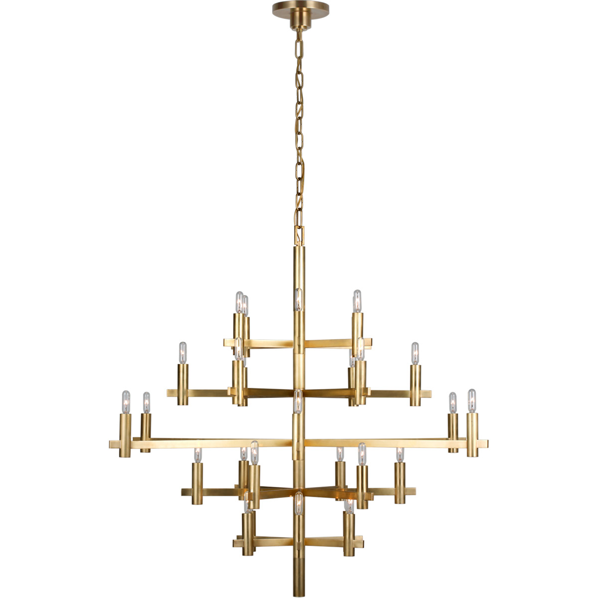 Visual Comfort Signature Collection CHC5632AB Chapman & Myers Sonnet LED 42 inch Antique-Burnished Brass Chandelier Ceiling Light in (None), Large