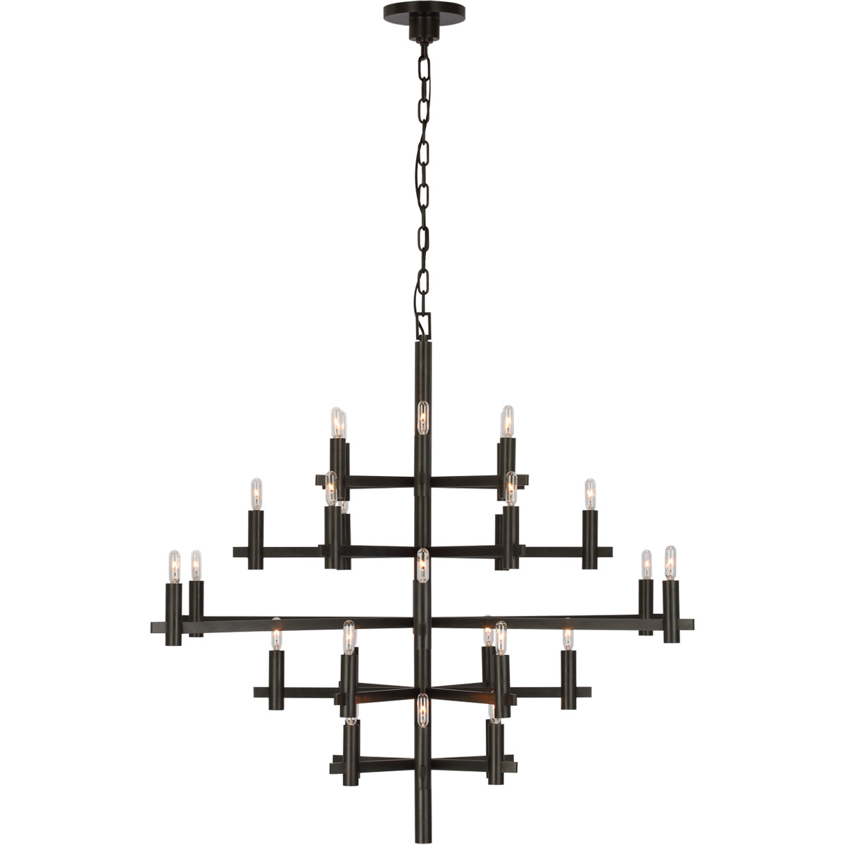 Visual Comfort Signature Collection CHC5632BZ Chapman & Myers Sonnet LED 42 inch Bronze Chandelier Ceiling Light in (None), Large