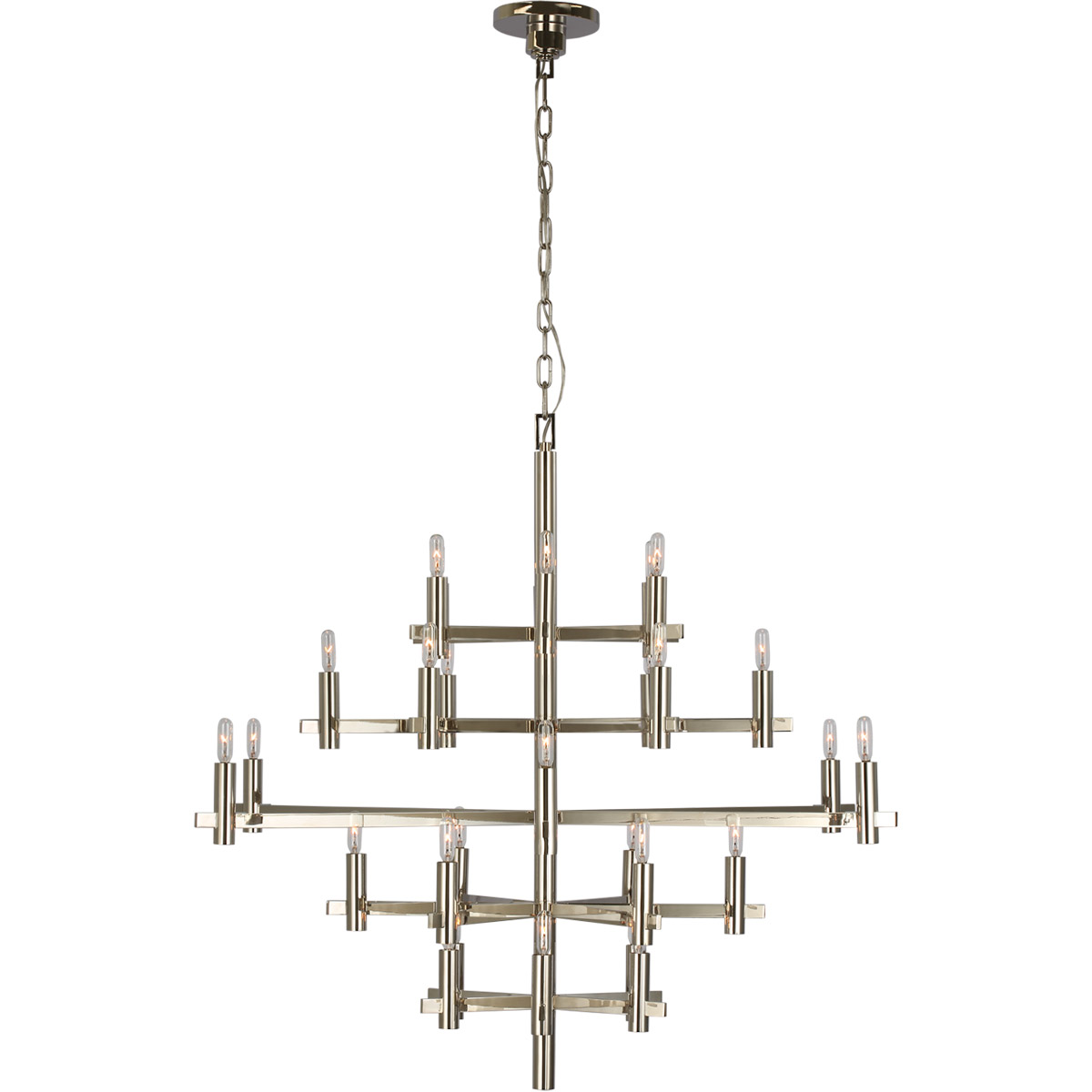 Visual Comfort Signature Collection CHC5632PN Chapman & Myers Sonnet LED 42 inch Polished Nickel Chandelier Ceiling Light in (None), Large
