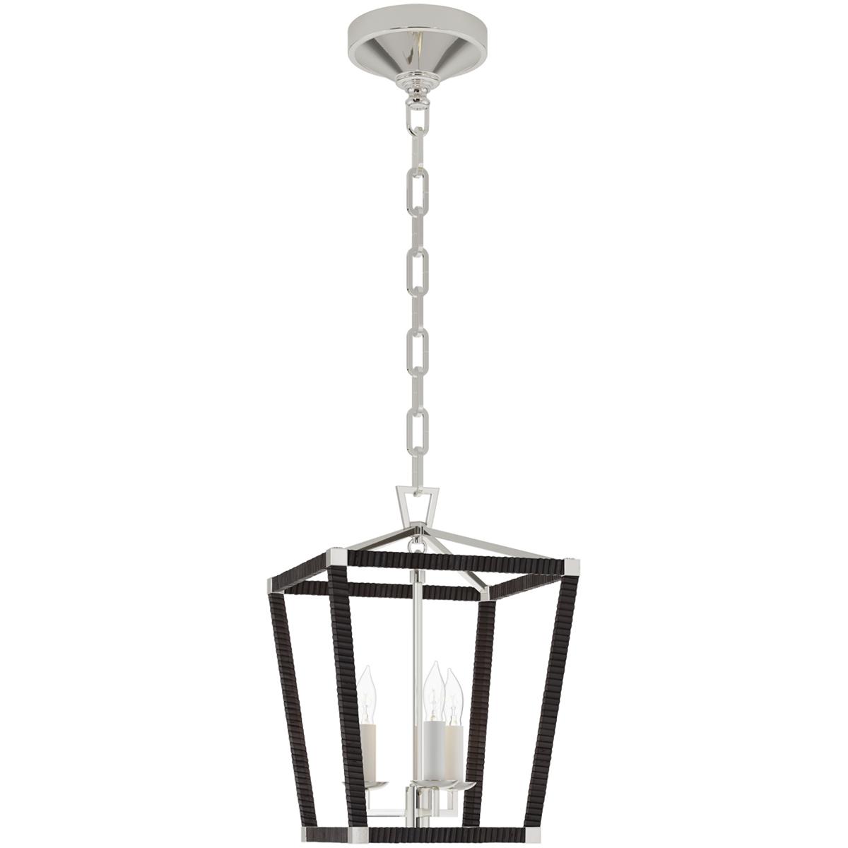 Visual Comfort Signature Collection CHC5875PN/BRT Chapman & Myers Darlana5 LED 9.75 inch Polished Nickel and Black Rattan Wrapped Lantern Ceiling Ligh