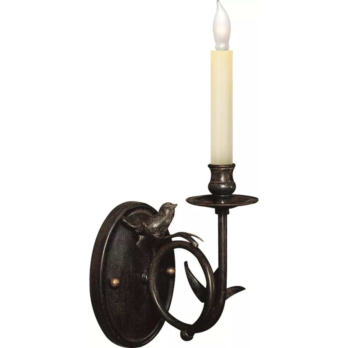 Visual Comfort Signature Collection CHD1158R Chapman & Myers Perching Bird 1 Light 5 inch Hand Painted Rust Finish Sconce Wall Light