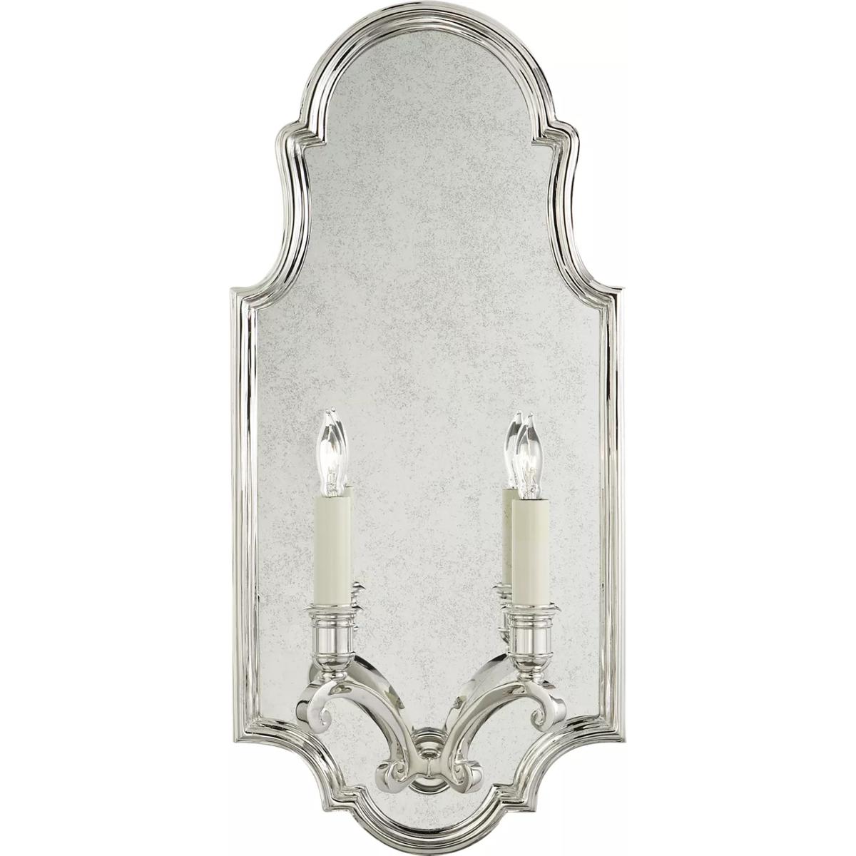 Visual Comfort Signature Collection CHD1184PN Chapman & Myers Sussex5 2 Light 9.5 inch Polished Nickel Framed Double Sconce Wall Light, Medium