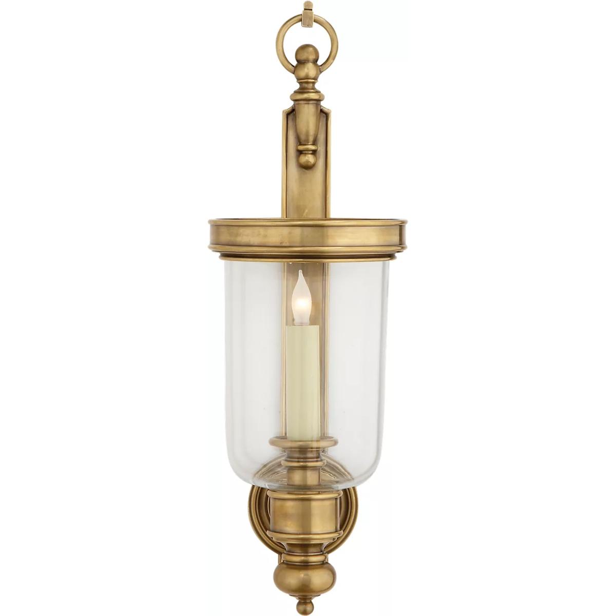 Visual Comfort Signature Collection CHD2102AB Chapman & Myers Georgian 1 Light 7.5 inch Antique-Burnished Brass Hurricane Wall Sconce Wall Light, Smal
