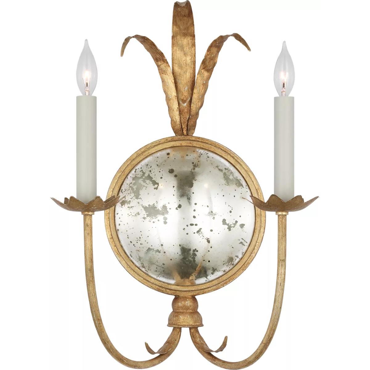 Visual Comfort Signature Collection CHD2176GI Chapman & Myers Gramercy LED 16 inch Gilded Iron Double Sconce Wall Light, Large