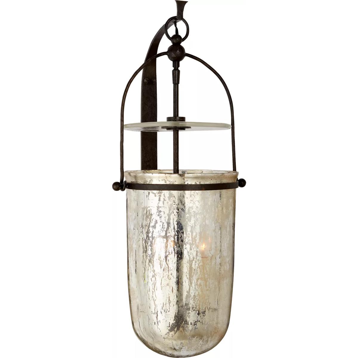Visual Comfort Signature Collection CHD2270AI-MG Chapman & Myers Lorford 3 Light 10 inch Aged Iron Sconce Wall Light in Mercury Glass, Medium