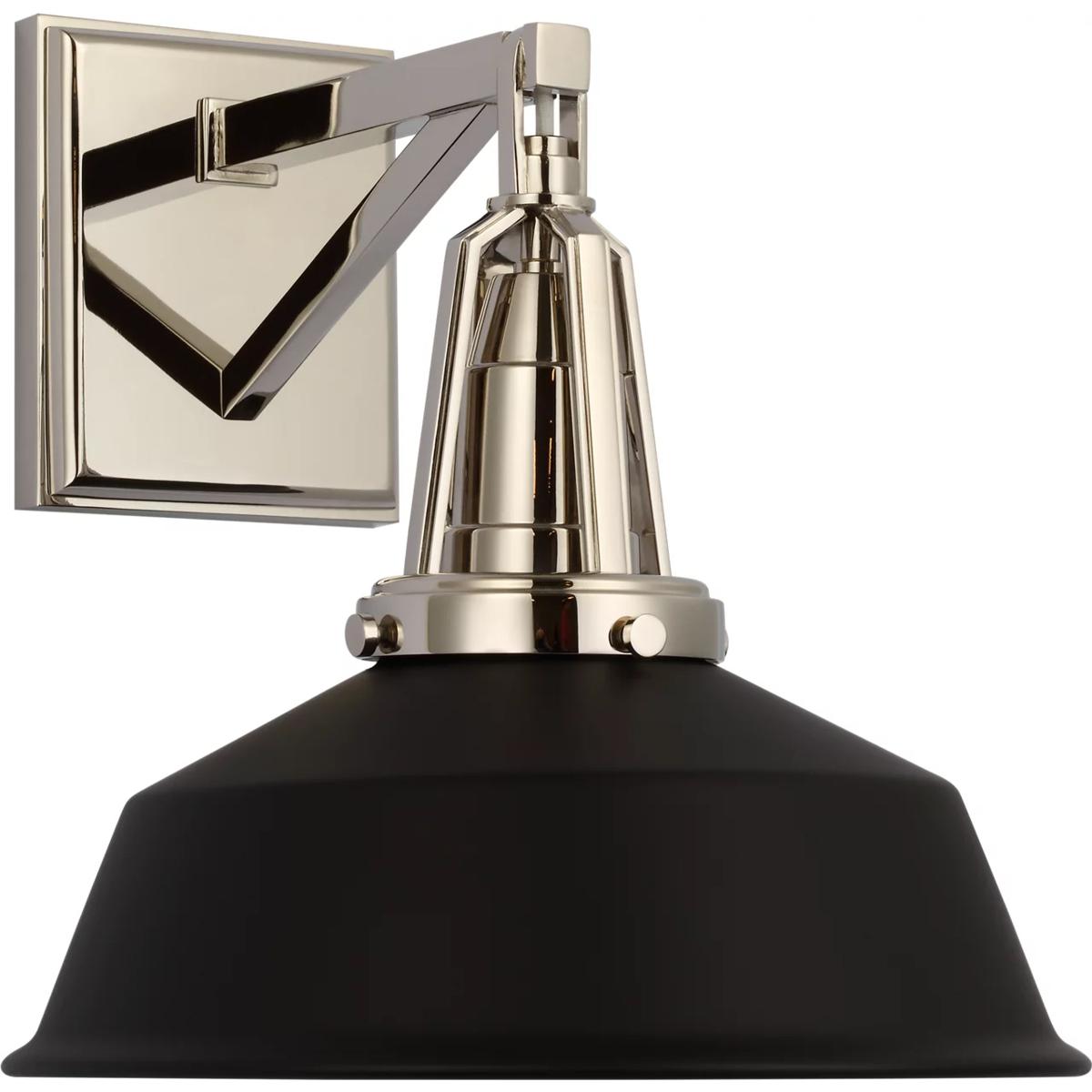 Visual Comfort Signature Collection CHD2455PN-BLK Chapman & Myers Layton LED 10 inch Polished Nickel Sconce Wall Light in Matte Black