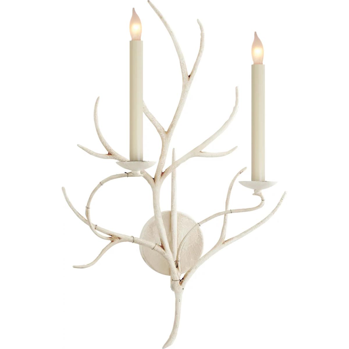 Visual Comfort Signature Collection CHD2470OW Chapman & Myers Branch 2 Light 15 inch Old White Sconce Wall Light
