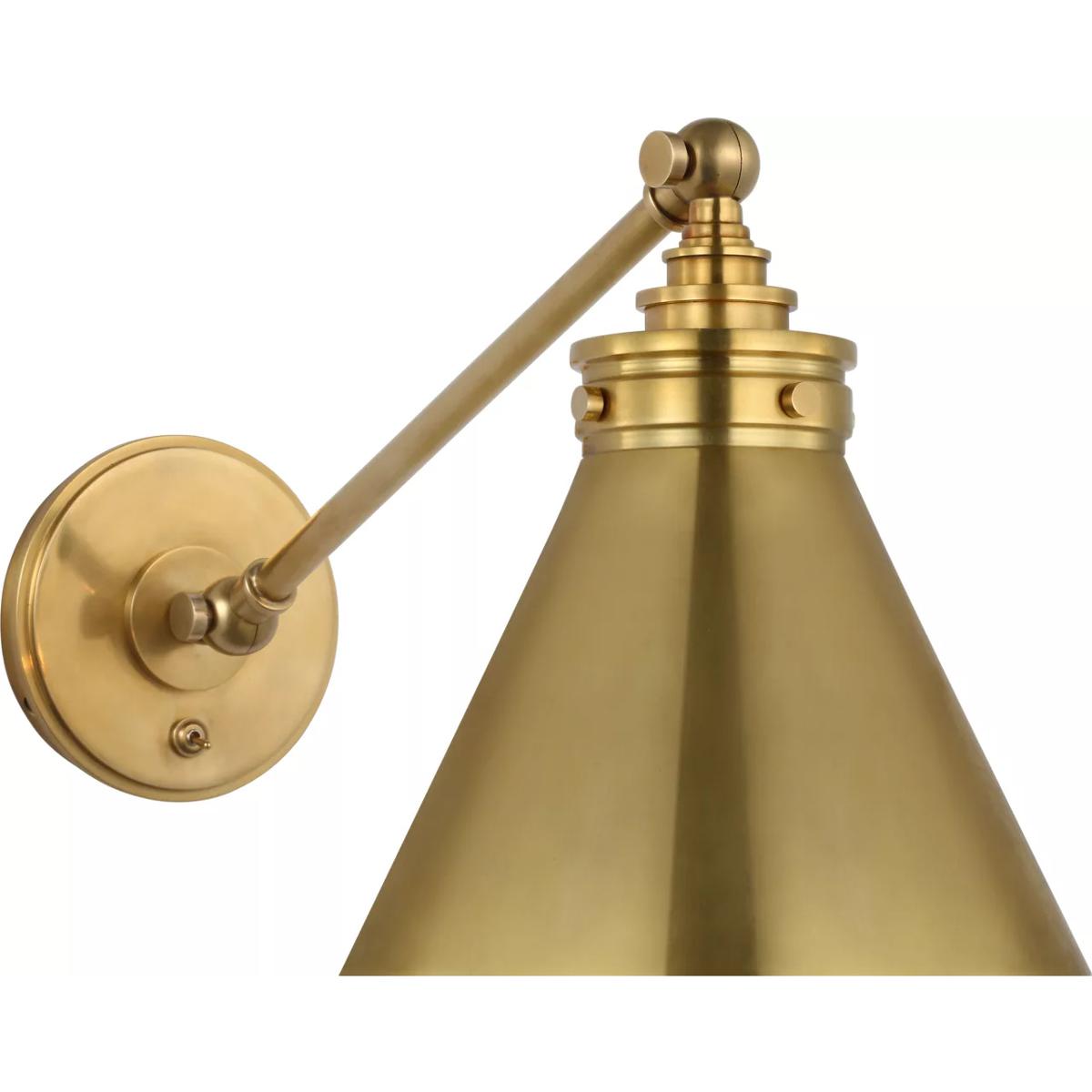 Visual Comfort Signature Collection CHD2525AB Chapman & Myers Parkington LED 8.5 inch Antique-Burnished Brass Single Library Wall Light
