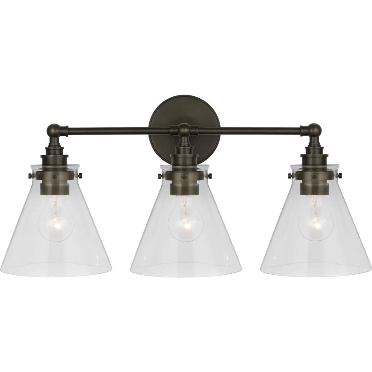 Visual Comfort Signature Collection CHD2529BZ-CG Chapman & Myers Parkington LED 24 inch Bronze Bath Bar Wall Light in Clear Glass