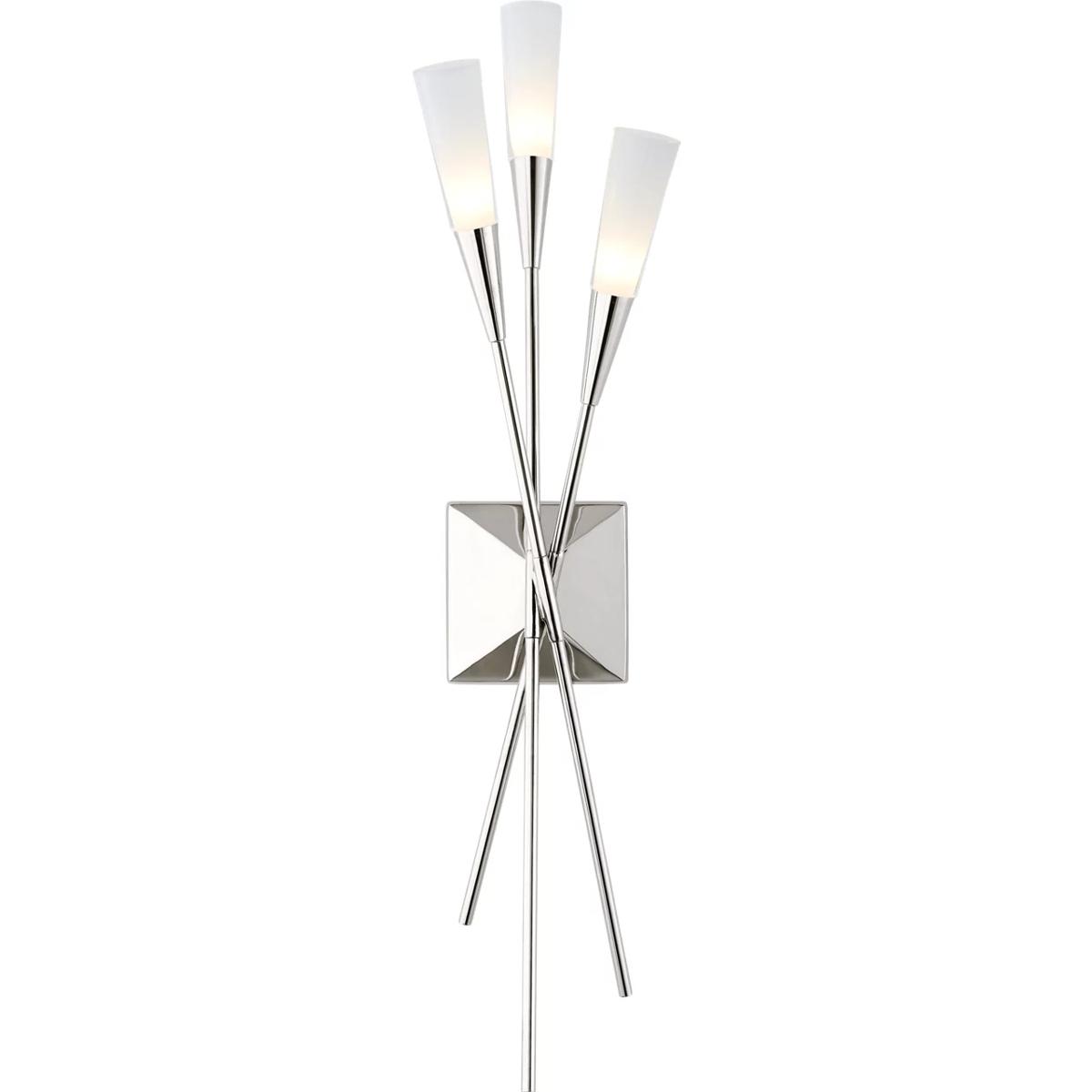 Visual Comfort Signature Collection CHD2602PN Chapman & Myers Stellar LED 6 inch Polished Nickel Triple Tail Sconce Wall Light