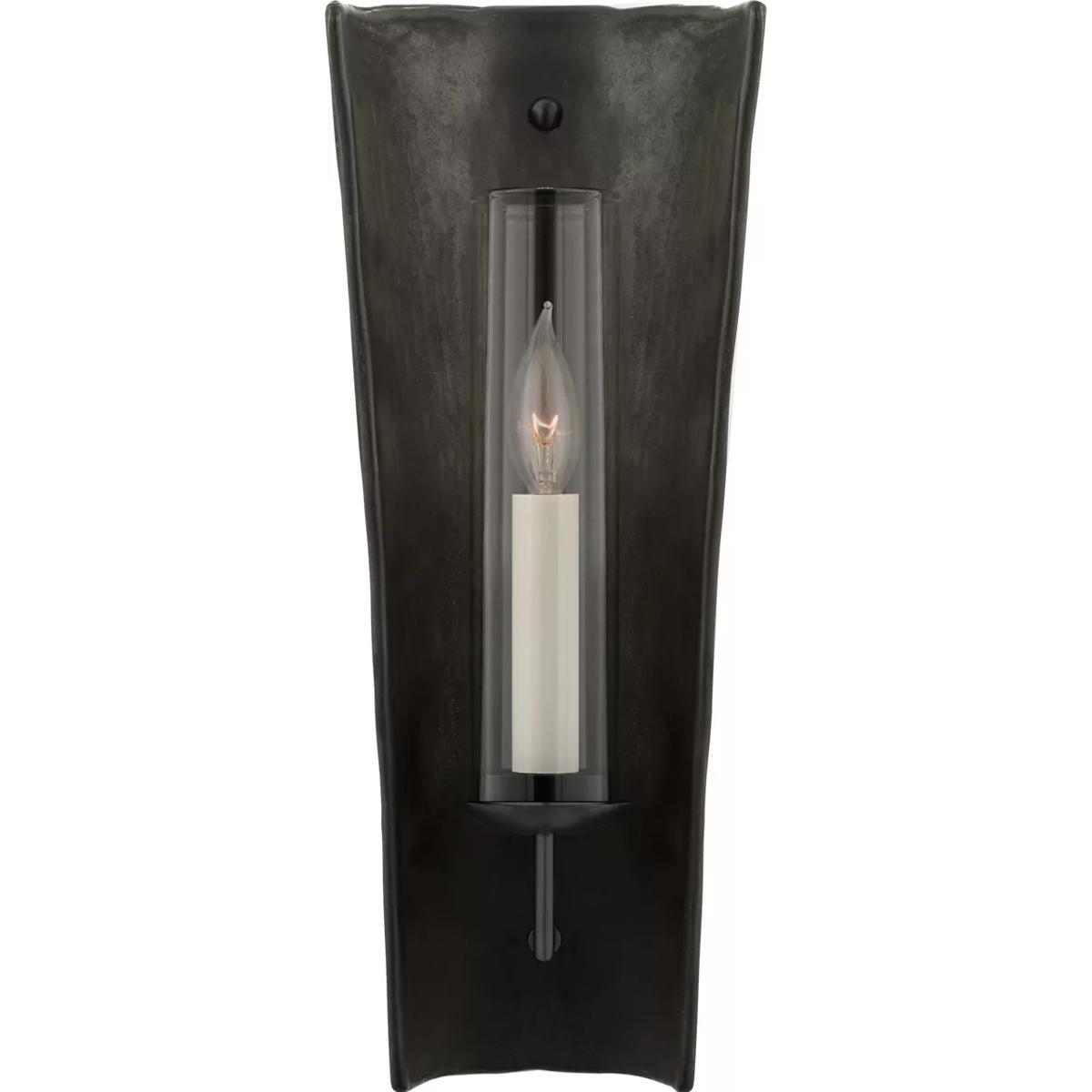 Visual Comfort Signature Collection CHD2606SBM Chapman & Myers Downey 1 Light 7.25 inch Stained Black Metallic and Aged Iron Reflector Sconce Wall Lig