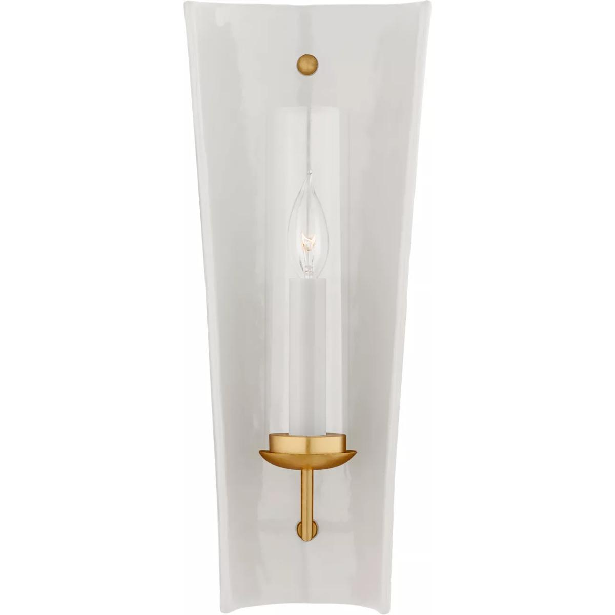Visual Comfort Signature Collection CHD2606WHT Chapman & Myers Downey 1 Light 7.25 inch White and Gild Reflector Sconce Wall Light, Medium
