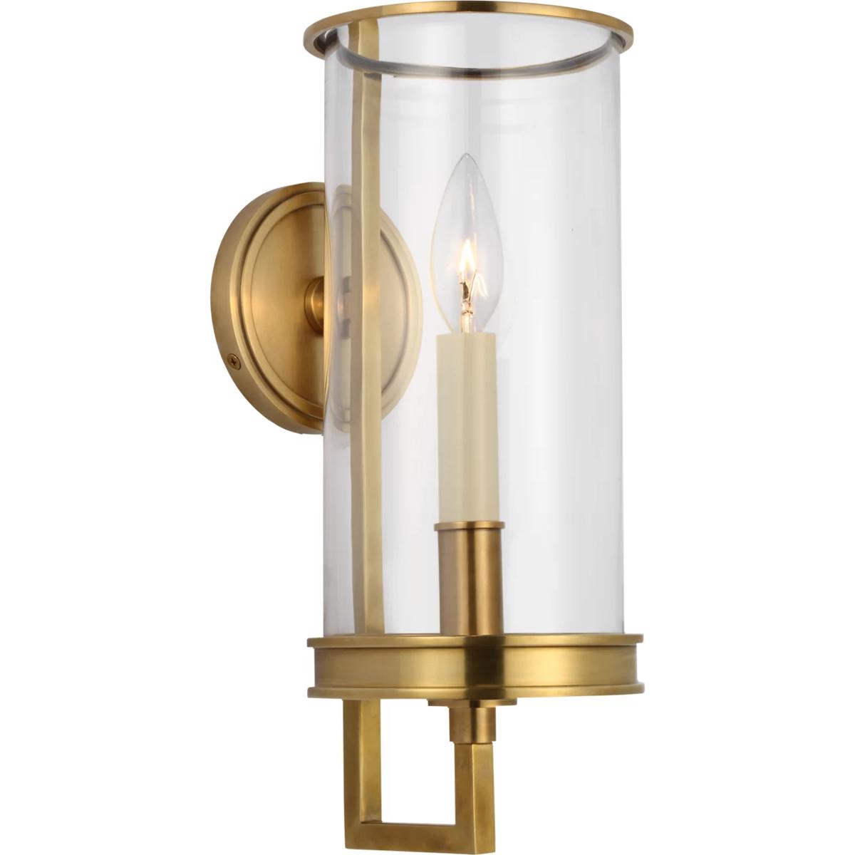 Visual Comfort Signature Collection CHD2610AB-CG Chapman & Myers Glendon LED 5.75 inch Antique-Burnished Brass Hurricane Wall Sconce Wall Light, Small
