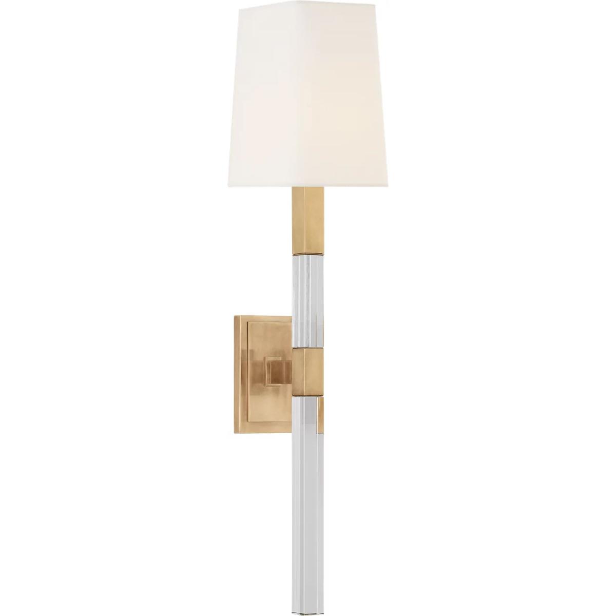 Visual Comfort Signature Collection CHD2901AB/CG-L Chapman & Myers Reagan 1 Light 5 inch Antique-Burnished Brass and Crystal Tail Sconce Wall Light, M