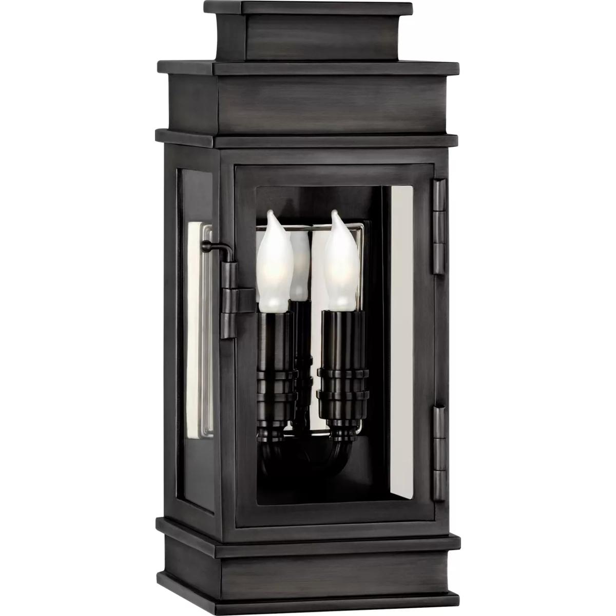 Visual Comfort Signature Collection CHD2907BZ-CG Chapman & Myers Linear Lantern 2 Light 12 inch Bronze Outdoor Wall Lantern