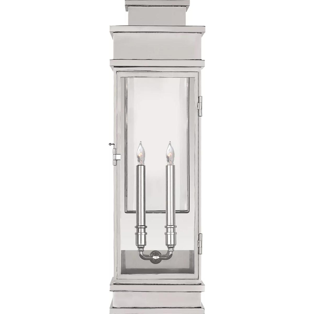 Visual Comfort Signature Collection CHD2911PN-CG Chapman & Myers Linear Lantern 2 Light 29 inch Polished Nickel Outdoor Wall Lantern, Large