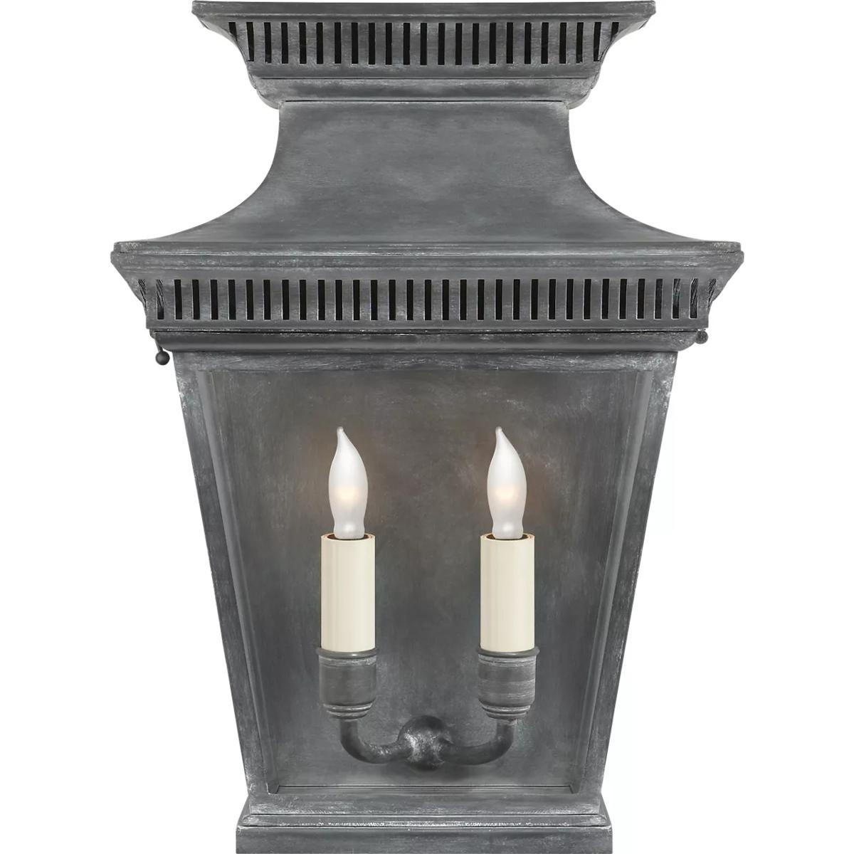 Visual Comfort Signature Collection CHD2950WZ Chapman & Myers Elsinore 2 Light 15.75 inch Weathered Zinc Outdoor Wall Lantern, Medium