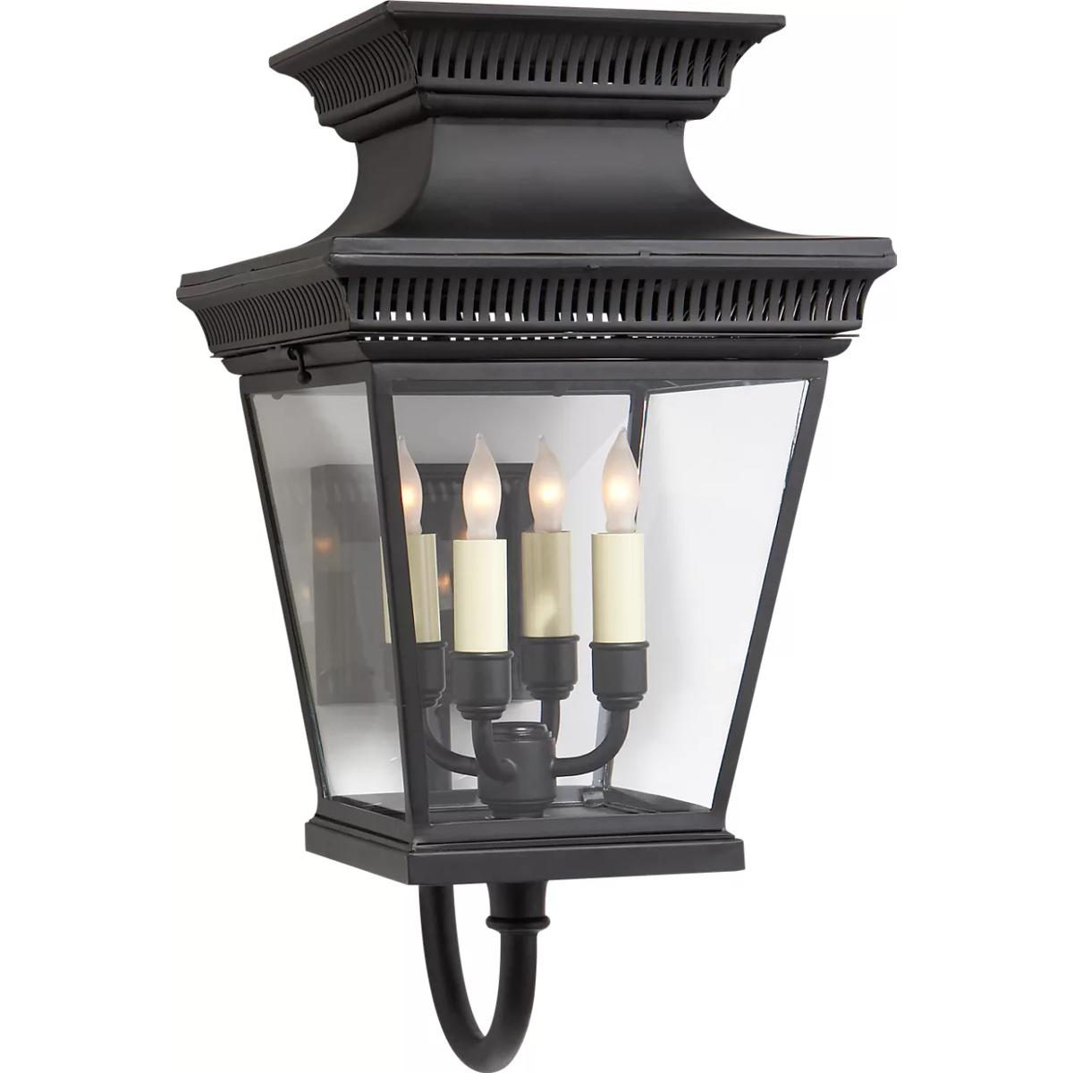 Visual Comfort Signature Collection CHD2952BLK Chapman & Myers Elsinore 4 Light 20.5 inch Matte Black Outdoor Wall Lantern, Medium