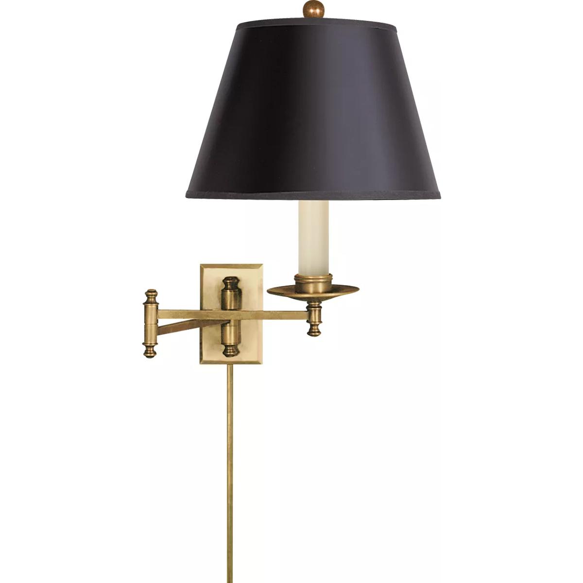 Visual Comfort Signature Collection CHD5101AB-B Chapman & Myers Dorchester3 22 inch 100 watt Antique-Burnished Brass Swing Arm Wall Light in Black